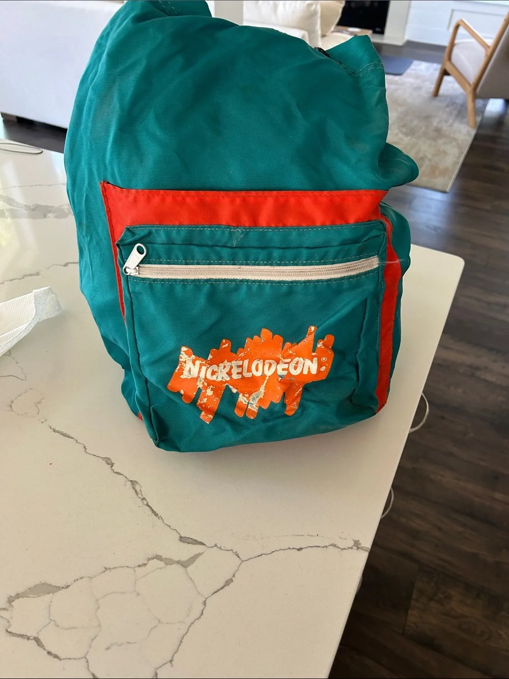 Nickelodeon Teal Backpack with Orange Logo and Accents